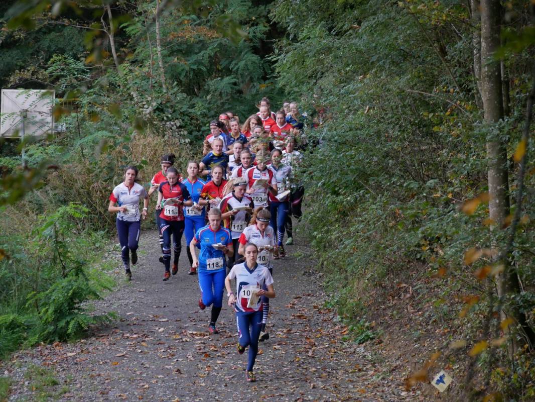 Fiona leading the relay field